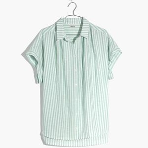 Madewell Central Shirt on Mint Stripe size Medium